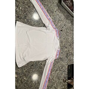 Youth long sleeve white athletic top